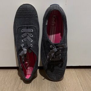Keds Charcoal Sneakers with Pink Insole